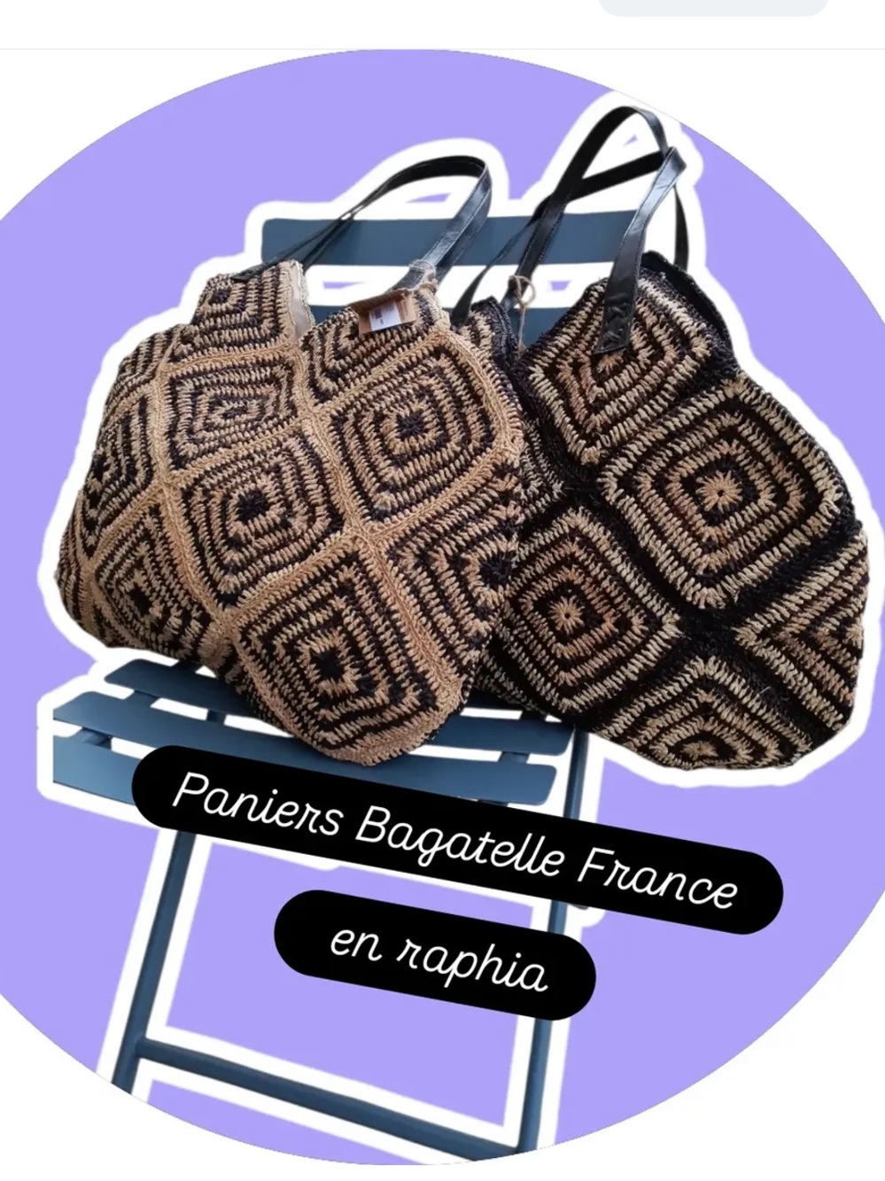 Bagatelle France Hand-crocheted Raffia Tote bag